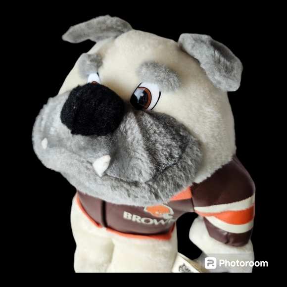Cleveland Browns Vintage 1998 Bulldog Plush NFL Play Football - Picture 4 of 7